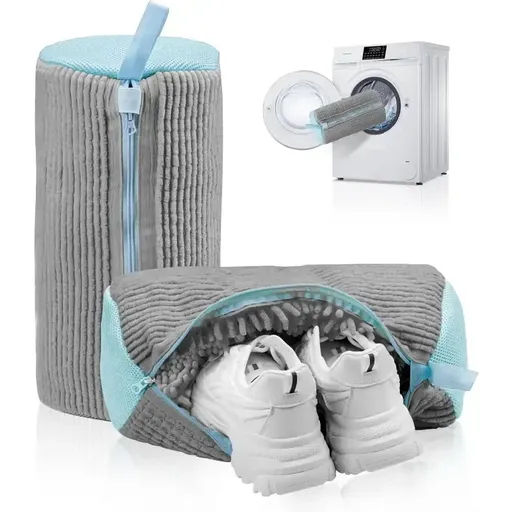 Reusable Shoe Washing Bag, microfiber bristles for deep cleaning, machine wash protects shoes from deformation, a time-saving and effortless helper.