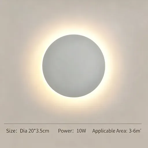 20CM White Touch Eclipse LED Wall Light Stepless Dimming