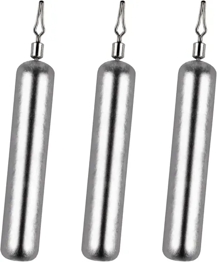 30-Pack Fishing Drop Shot Weights Sinkers Lead Dropshot Rig Freshwater Saltwater Skinny Pencil Shaped Sinker with Rolling Swivel for Bass 1/8oz- 1oz 1/4oz