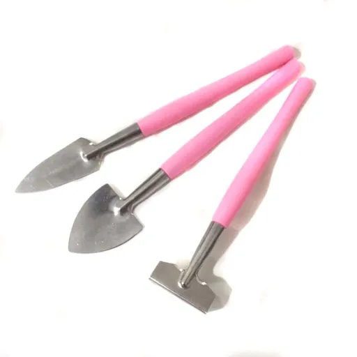 Garden Tools Set 3-Piece Plant Tools Set Indoor Hand Tools for Flowers Succulent Tranplanting （3pcs pink）