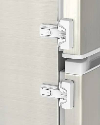 Child Safety Fridge Lock, Auto-Lock, Gray, 2-Pack | 3M adhesive with clean removal. One-hand open, self-locking. For single-door fridges. Keeps toddlers and pets out - White - Size 2 Pack