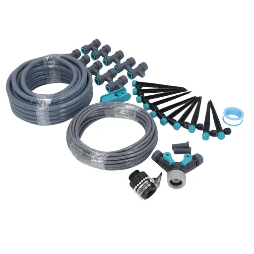 Drip Irrigation System 32.8FT 8 Holes Adjustable Precise Misting Drip Irrigation Sprinkler Kit for Garden Greenhouse Lawn
