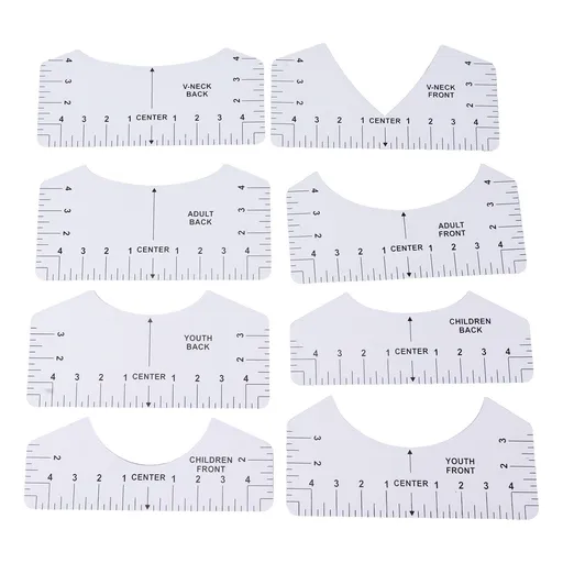 8PCS T Shirt Ruler Guide PVC Clothing Centering Design T Shirt Alignment Tool for Heat Press Accessories