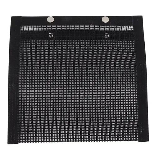 Reusable BBQ Grill Mesh Bag, Heat-Resistant Non-Stick Fibreglass Cooking Bag for Charcoal Grills and Ovens, Black, 30 x 24 cm
