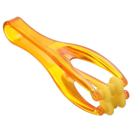 Wooden Finger Massager Double-Sided Portable Hand Roller Orange