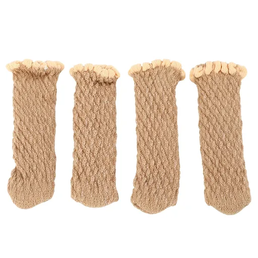 20Pcs Thickened Knitted Table Chair Leg Floor Protectors Covers Furniture Leg Socks for Hardwood Floors Elegant Log Color