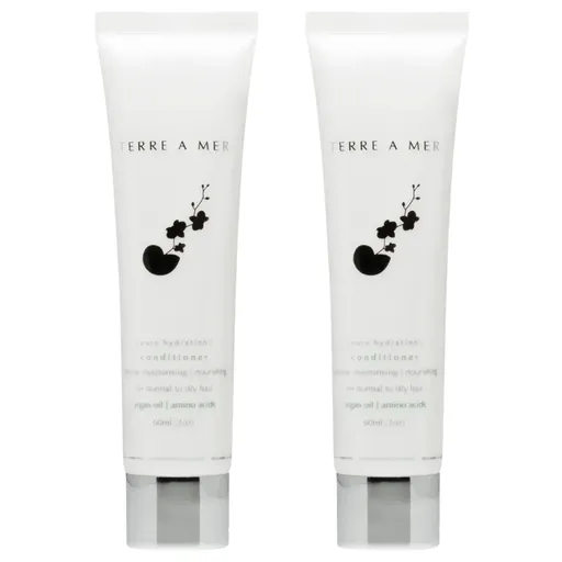 2x Terre A Mer Pure Hydration Amino Acid/Argan Conditioner - 60ml Travel Size