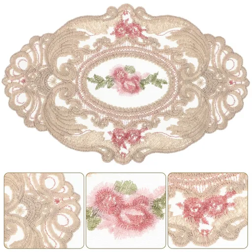Set of 2 French Crochet Lace Doilies Decorative Table Mats for Dining Room and Home Decor Placemats