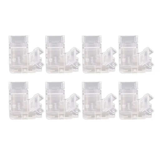 8pcs COB Connector Professional 2Pin 8mm Transparent L Shaped LED Strip Light Connectors for COB LED Strip Light