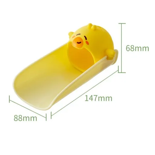 Cute Kids Faucet Extender, Anti-Splash Water Guide Spout for Baby Hand Washing—Yellow