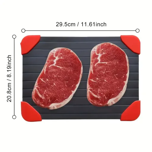 Aviation Aluminum Defrosting Plate | Rapid Physical Heat Conduction Defrosting, Non-Stick & Easy to Clean with Hanging Hole, Kitchen Time-Saving Freshness Keeper/Specification: M 29.5 * 20.8 * 0.2cm.