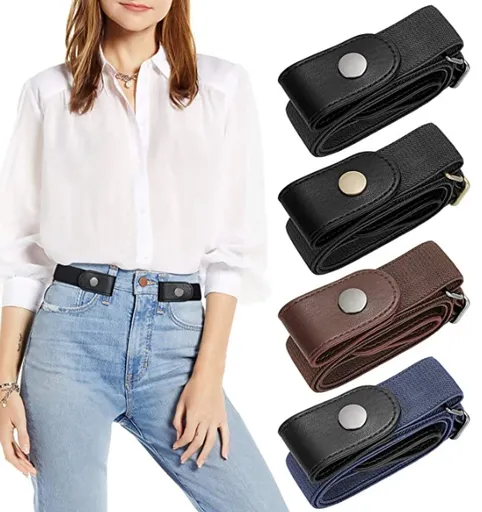 2 Pairs Elastic Belts Adjustable Unisex Waist Belts for Men and Women