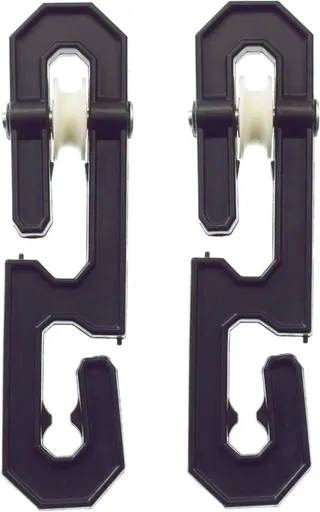 2Pcs Clothesline Spreader, Aluminium Heavy Duty Outdoor Clothes Line Separator Pulley Clothesline Spreader for Long Clothesline and Heavy Loads (Black)