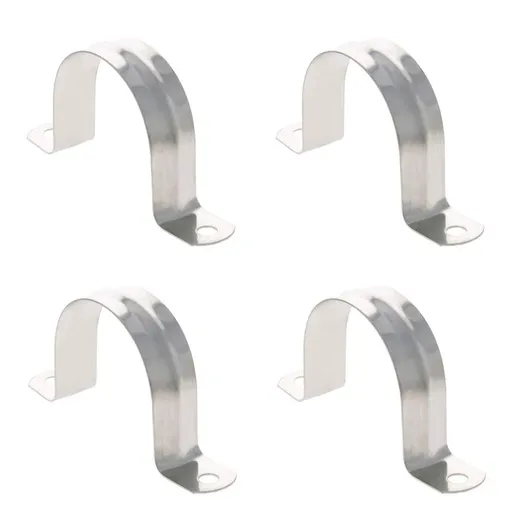 4Pcs Rigid Pipe Strap Tension Tube Clip Clamp Stainless Steel Rigid Pipe Straps with 2 Holes Tube U Bracket Clamp Hanger 50mm Pipe