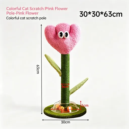 Flower Shaped Cat Scratching Post Pink