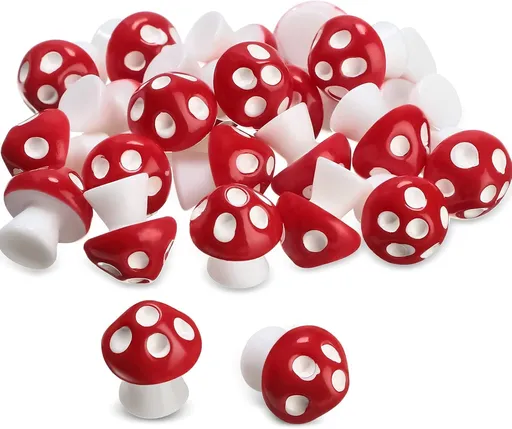 24 Piece Miniature Resin Mushrooms Tiny Garden Decor Micro Model Decoration for Dollhouse and DIY Home Crafts
