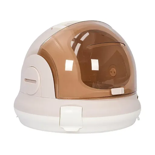 Portable Cat Carrier Space Capsule Large Capacity Aviation Travel Kitty Basket - Champagne