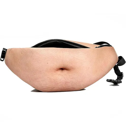 Beer Belly Fanny Pack, Hairy Belly Fanny Pack, Dad Bod Belly Fanny Packs Multiple Styles, Zippered Pocket, Unisex Design, Realistic Fake Belly Waist Bag for Parties & Everyday Essentials, Hairless Version