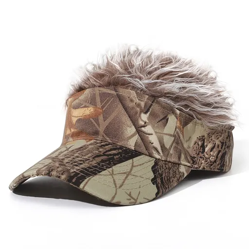 Men's Hair Visor ​Sun Hats Visor with Hair Fake Hat with Hair for Men Novelty Spiked Adjustable Baseball Caps Funny Gift