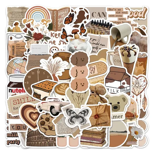 60 Pcs Vintage Stickers, Waterproof Scrapbook Aesthetic Sticker, Daily Planner, Water Bottles, Handbook Junk Diary Stickers