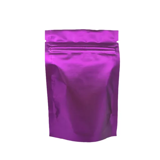 Stand-Up Resealable Heat Seal Bags 3.55milThick Frosted Purple Foil Sealed Bags 100 Pieces -for Zip Packaging Lock