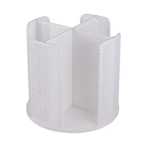 Paper Cup Holder Organizer Swivel Compartment Cup Picker Drink Storage Stand - White