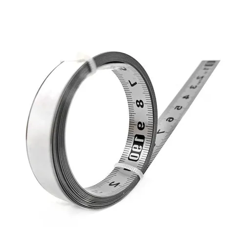 Tape Measure Self-Adhesive Carbon Steel, Workbench Ruler, (Right to Left), Silver Reverse 2M Length Width