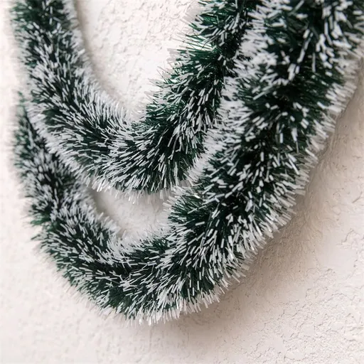 Tinsel Decoration Christmas New Year Dark Green Tops-dark green with white edges