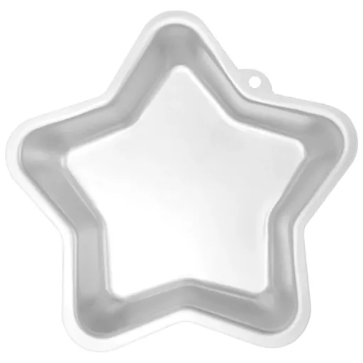 Silver Aluminum Alloy 5-Pointed Star Cake Pan, 24.2x21.3x5cm, Non-Stick for Birthday & Wedding Baking (1pc)