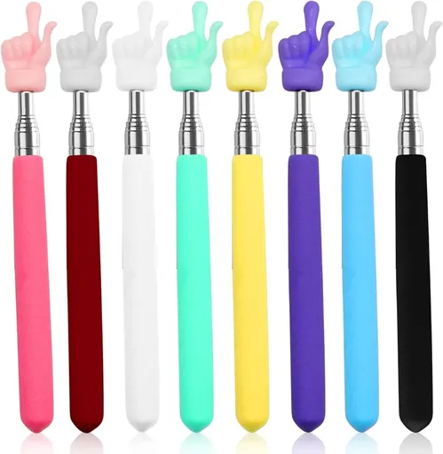 5 pieces telescopic pointer for teachers, extendable hand pointer, finger pointer stick, mini retractable class pointer for primary school teachers, kindergarten teacher, classroom supplies (multicolored)