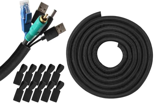 No Chew Cord Protector for Pets Bite Resistant Cable Sleeve for Cats Dogs Rabbits - S