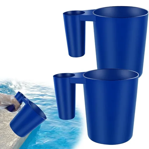 2 Pack De Filter Scoop 1 Pound Pool Measuring Cup with Handle Maintenance Tool for Dry Filter Media Powder and Spa(Blue)