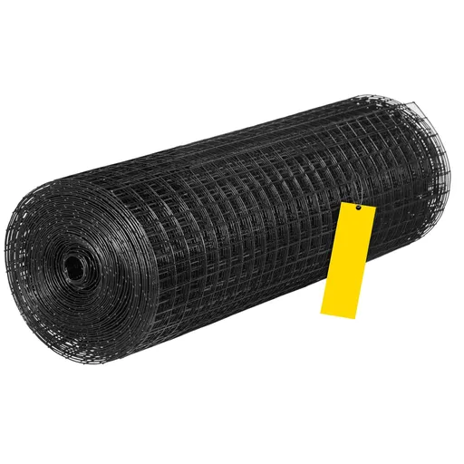 Hardware Cloth, 24\" x50\' & 1\"x1\" Mesh Size, Galvanized Steel Vinyl Coated 16 Gauge Welded Wire with A Cutting Plier & A Pair of Fabric Gloves, for Garden Fencing & Pet Enclosures, Black