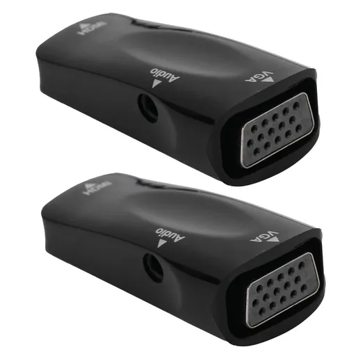 2pcs 1080P Video Adapter HDMI Female to VGA Female with 3.5mm Audio Output