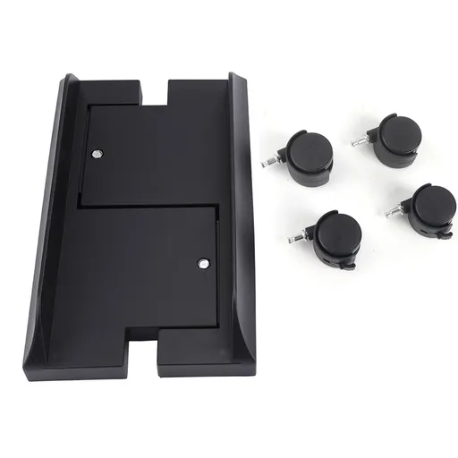 Removable Computer Case Stand Holder Bracket Desktop Mainframe Storage Rack with Brake(Black)