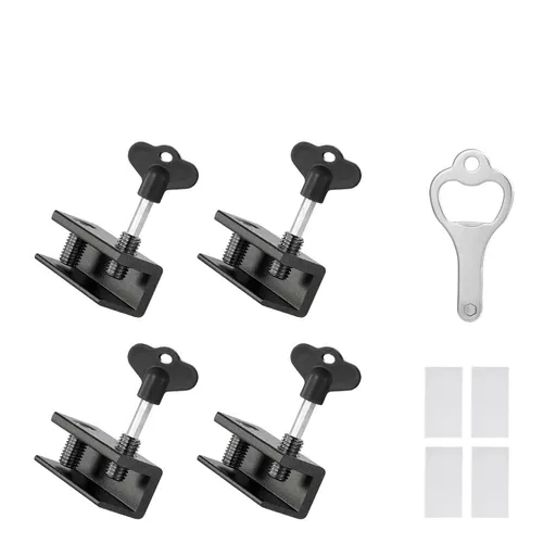 Window Locks,4 Sets Sliding Window Locks with Key for Vertical & Adjustable Security Window Lock for Patio Bedroom Home