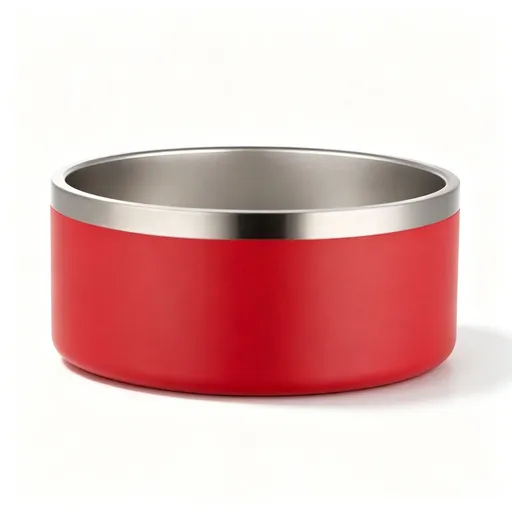 42oz 304 Stainless Steel Cat Dog Bowl | Double Layer Pet Feeding Bowl | Anti-Slip Bottom | Red | for Medium Dogs & Cats | Christmas Festive Medium Bowl