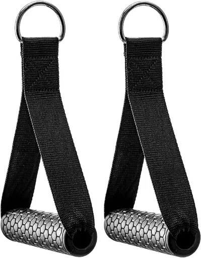Exercise Cable Handles,Cable Machine Attachment Handles Compatible with Machines,Super Strong Nylon Webbing for Resistance Training(1 Pairs)