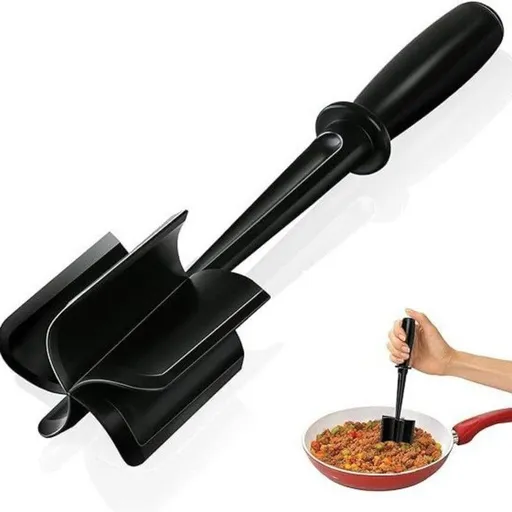 Food Grade Nylon 5-Blade Meat Chopper Spatula, Heat Resistant Non-Stick Ground Beef Masher Multi-Purpose Cooking Tool