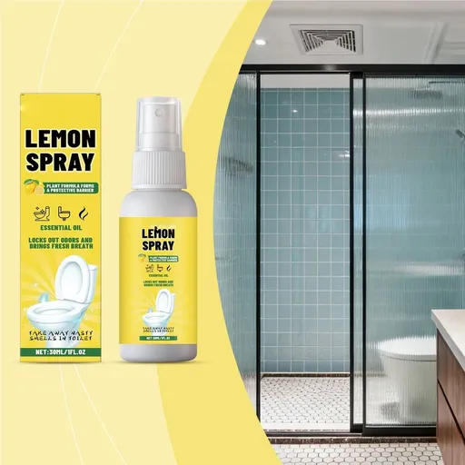 Toilet Deodorizer Spray Fresh Lemon Odor Blocking Spray For Bathroom Portable Air Freshener 30ml