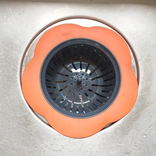 Plastic Sink Strainer, Kitchen Bathroom Tools, Flower Shaped Anti Blocking, Sink Drains Cover Filter, Silicone Sink Strainer, Kitchen Sink Drain Strainer, Kitchen Sink Drain Basket Orange