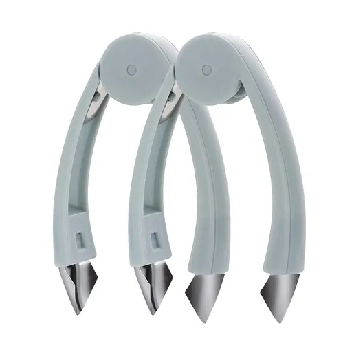 Pineapple Eye Remover Tool, Stainless Steel Corer Slicer and Strawberry Stem Remover for Quick Fruit Preparation, Grey