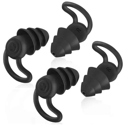 Ear Plugs for Sleeping Noise Cancelling, Washable Hearing Protection for Work, Travel, Sleep Snoring (2 pcs Black)