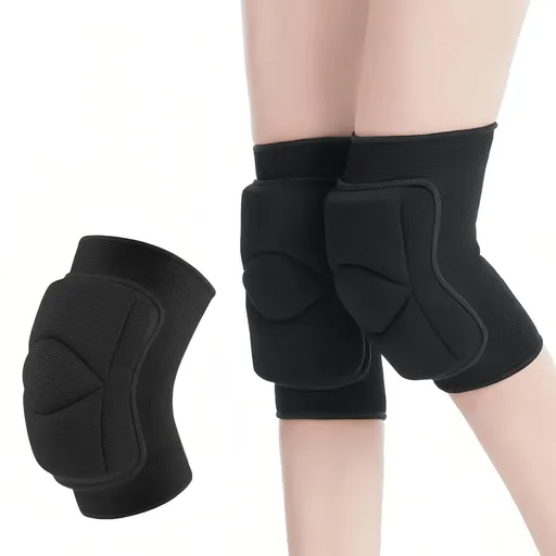 Volleyball Knee Pads for Women – Non-Slip Sports Knee Guards for Yoga, Dance, Basketball, Gym – Breathable Protective Pads for Girls & Women (Black, Medium)