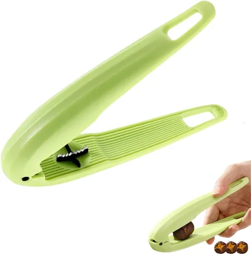 Chestnut Clip - Walnut Clip - Dried Fruit Opener - Chestnut Tools - Chestnut Slicer - Marontlong Tongs - Nutcracker Bowl - Hazelnut Opener - Household - Nut Shelling Tools - Multi-Functional - Kitchen Utensils - Green