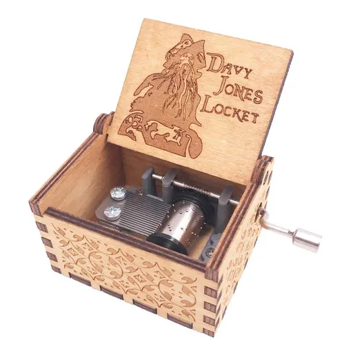 Chain music box, hand cranked woodcut music box, wooden hand cranked music box, eight tone box, toy, retro carving