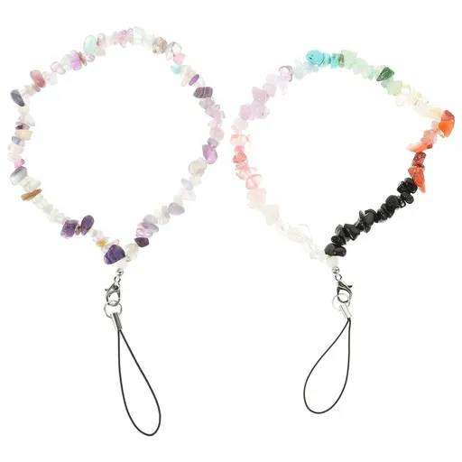 2pcs Phone Jewelry Chain Assorted Color Lightweight Phone Charms Strap For Women