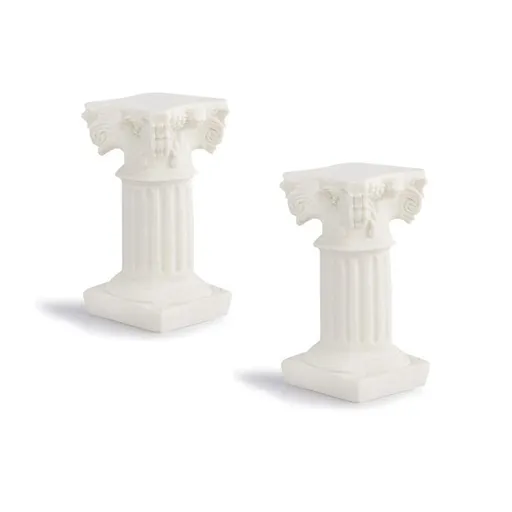 Roman Column Decoration, 2 Pieces Sculpture Decoration Greek Sand Table Game Decor Photo Prop Roman Column for Church (2 Pcs)