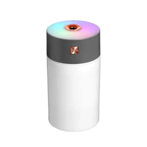 Mini USB Humidifier 300ml Quiet Portable Cool Mist with Colorful LED Night Light Gray
