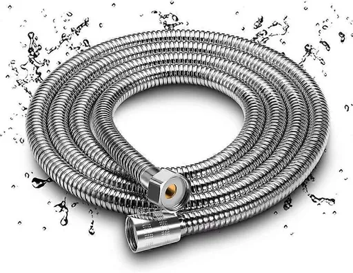 150cm Stainless Steel Look Shower Hose, Durable Bathroom Shower Pipe